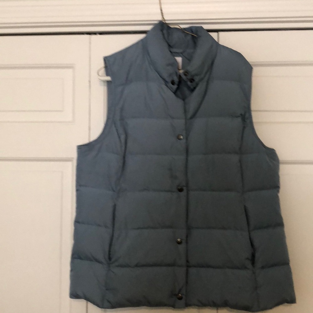 Blue quilted vest